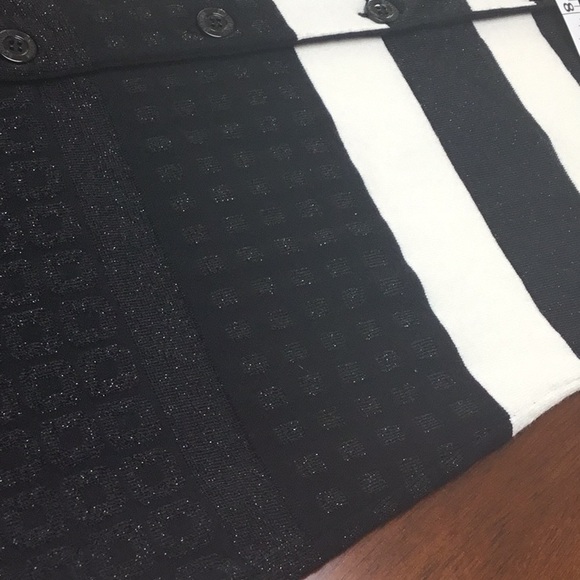 Boutique Moschino Black & Cream Knit Button-Down Dress | Long Sleeve | Size 4 - Picture 15 of 16